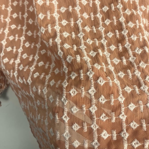 Walter Baker Women Brown Long Sleeve Pheasant Blouse Top Tunic SZ Medium - Picture 7 of 7